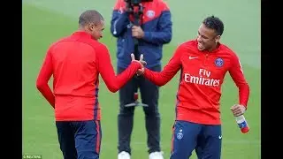 Neymar's reaction when he meets Mbappe for the first time in PSG training