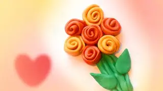 Лепка из пластилина. Как слепить букет цветов. Женский день. День Матери. Clay flower.