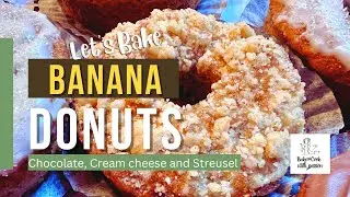 Delicious banana donuts. Choice of streusel topping, chocolate or cream cheese frosting. Winner!