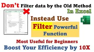 Filter - The Most Powerful🔥 Function in Excel | Learn Amazing Excel Tricks and Tips