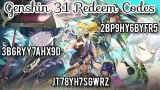 Genshin Impact 3.1 Redeem code's | Get 300 primogems.