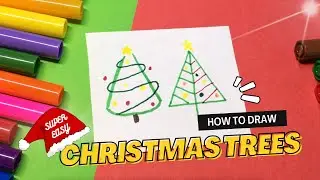 How to draw easy Christmas trees | Simple drawing #easydrawing  #christmastreedrawing