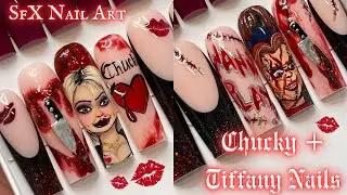 ❤️‍🔥Bride of Chucky Nail Art ❤️‍🔥Its a Long one! Grab a Snack 🍿 SFX Halloween nail art