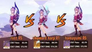 Rust R5 VS Skyward Harp R1 VS Hamayumi R5 | Which Better ?  || Genshin Impact Weapon Comparison