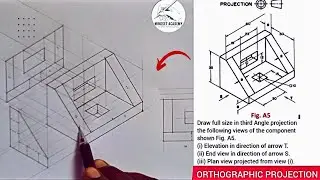 HOW TO TRANSFORM ISOMETRIC PROJECTION TO ORTHOGRAPHIC PROJECTION. IN THIRD AND FIRST ANGLE
