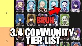 So I Did A 3.4 Community Tier List... | Genshin Impact