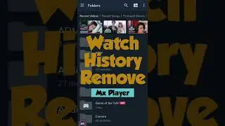 Mx Player Remove Watch history | Mx player Recent video remove 