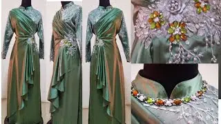 Baju gamis semi gaun kombinasi brokat