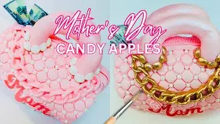Pink Candy Apples - Gold Luster Dust on Pink Candy Apples