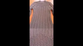 Платье "Мокрый асфальт" спицами.