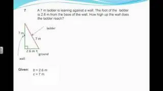 Pythagorean Theorem Application 1 word problem