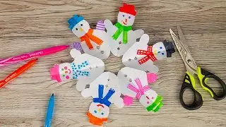 DIY de Noël | Bonhommes de neige en papier | Tuto Activité Créative Enfant