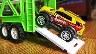 Metal Toy Cars Transported by Trucks from One Place to Another | Video for Kids