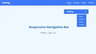 Responsive navigation bar using HTML, CSS & JS