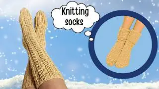 EASY & FAST Knitting long Socks (one row repeat)- Beginner knitting pattern