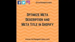 Optimize Meta Description and Meta Title in Shopify Tutorial