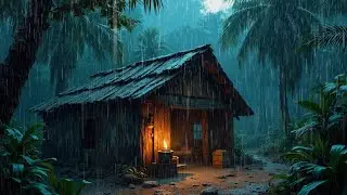 🌲⚡ Shooting Rain in the Forest – Quiet Deep Night to Relax and Sleep