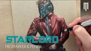 Realistic Pencil Drawing of Starlord Guardians of the Galaxy