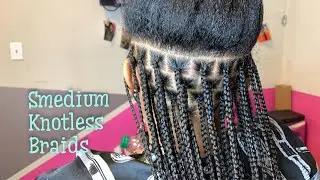Smedium Knee length Knotless | How to start braid | How to add on