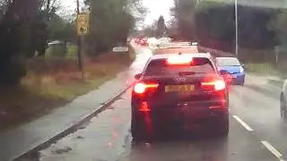 Flooded roads in South Staffordshire after a storm