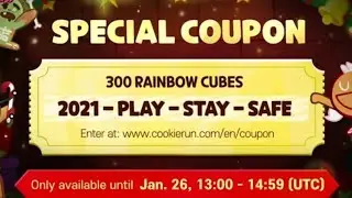 [Cookie Run: OvenBreak] Coupon Code: 2021PLAYSTAYSAFE