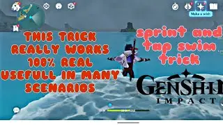 A trick for swimming long distance fast and less stamina consuming| Genshin impact tricks