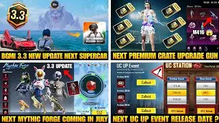 ✅ Bgmi 3.3 New Update Next Supercar | Next Premium Crate | Next Mythic Forge | Next Uc Up Event Bgmi