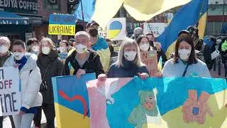Марш протеста украинцев в Сеуле против агрессии России и войны в Украине 2022.02.27