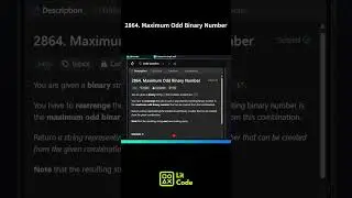 Leetcode 2864. Maximum Odd Binary Number #shorts #python  #leetcodechallenge #coding #leetcode