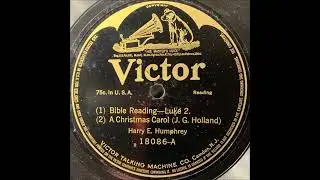 Harry E. Humphrey 1916 Christmas Reading 78 RPM Spoken Word Record
