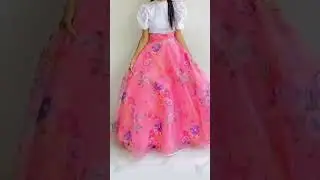 Organza fabric lehnga design//