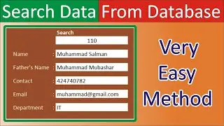 Search Data from Database in Excel | Very Easy Method