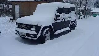 Хайп-транспорт.В деревню на автобусе. Гелик в сугробе.