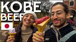 First time trying KOBE BEEF with VEGETARIAN girlfriend | Kobe Japan