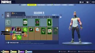 SEASON 5 BATTLE PASS (ALL NEW ITEMS ON FORTNITE BATTLE ROYALE)