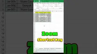 Excel Zoom Shortcut Key 