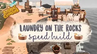 Laundry On The Rocks & Beach Decorating Speed Build // Animal Crossing New Horizons