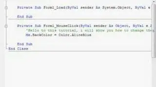 Visual basic: Tutorial 3 - Form changing color