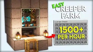 EASY Minecraft Creeper Farm - No Cats, No Redstone | 1500+ Gunpowder Per Hour!