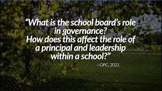 The role of school boards and principals...