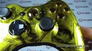 Candy Gold Benjamins | XBOX360 Modded Controller | HG Arts Modz