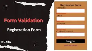 Form Validation With Localstorage | Registration Form Using Javascript
