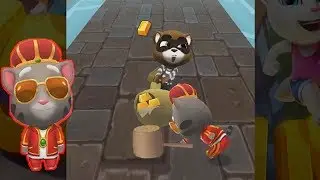 Talking Tom Gold Run PIRATE GINGER New Character Catch The (Raccoon)
