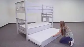 Bedz King BK906EL Twin over Twin Bunk Bed with Twin Trundle