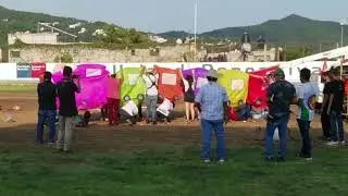Globo de papel china en Forma de Tren con 6 vagones, Concurso de globos en Ixtapan de la sal 2020
