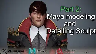 Part 2 (Maya modeling and detailing sculpt) : Vampire 3d character in maya zbrush substance painter