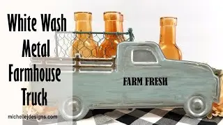 White Wash Metal Farmhouse Truck