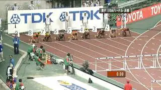 2007大阪世界選手権110ハードル決勝戦 劉翔12.95