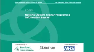 National Autism Trainer Programme online information session 24 April 2023