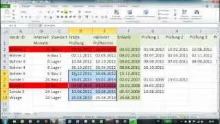 Excel - Bedingte Formatierung mit Funktion - Werkzeugliste